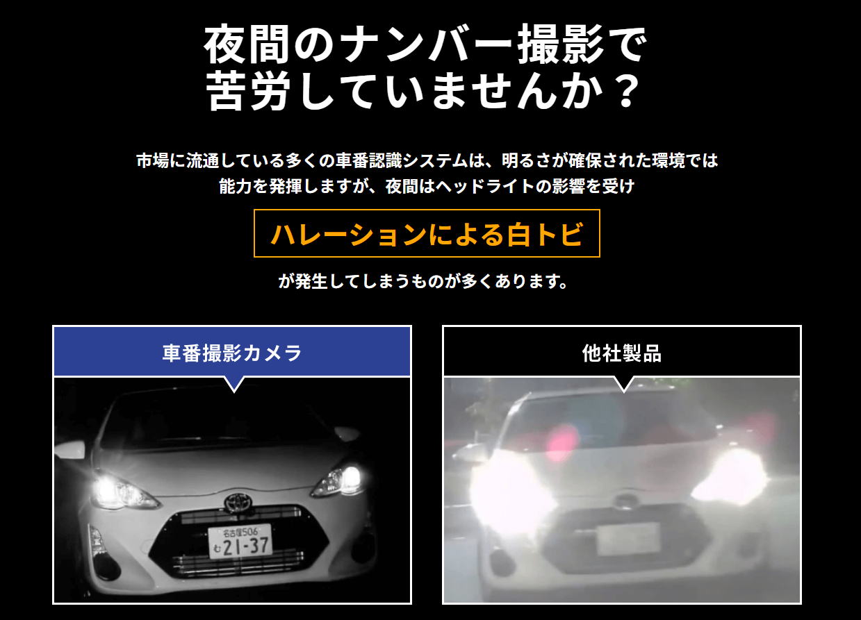 車番撮影専用防犯カメラ車ナンバー比較写真